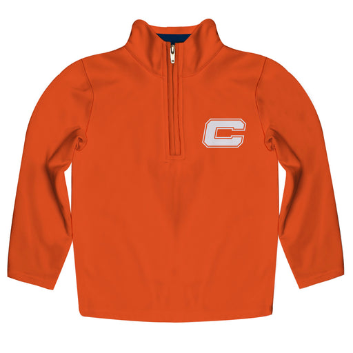 Carroll Pioneers Vive La Fete Logo and Mascot Name Womens Orange Quarter Zip Pullover