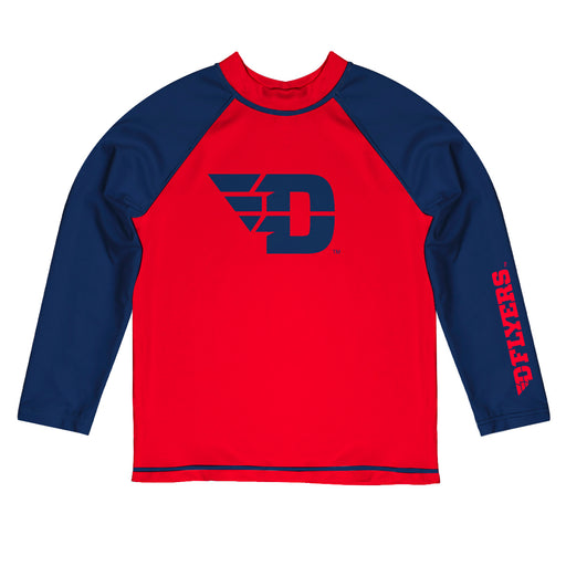University of Dayton Flyers Vive La Fete Logo Red Long Sleeve Raglan Rashguard