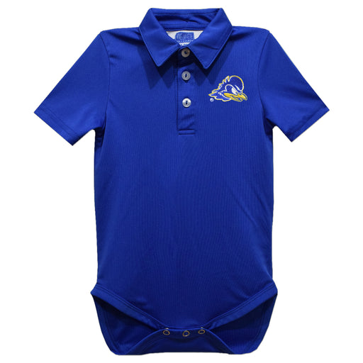 Delaware Blue Hens Embroidered Royal Solid Knit Boys Polo Bodysuit