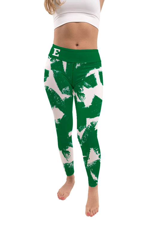 Eastern Michigan Eagles Vive La Fete Paint Brush Logo on Waist Women Green Yoga Leggings