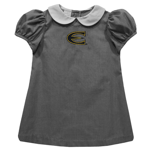 Emporia State University Hornets Embroidered Black Gingham Short Sleeve A Line Dress