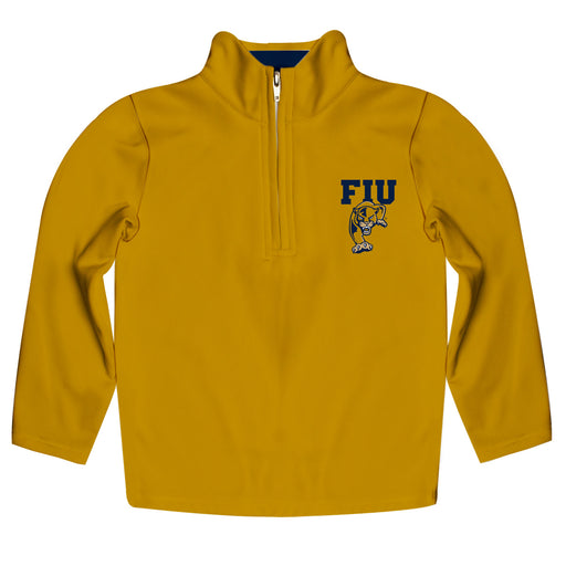 FIU Panthers Vive La Fete Logo and Mascot Name Womens Gold Quarter Zip Pullover