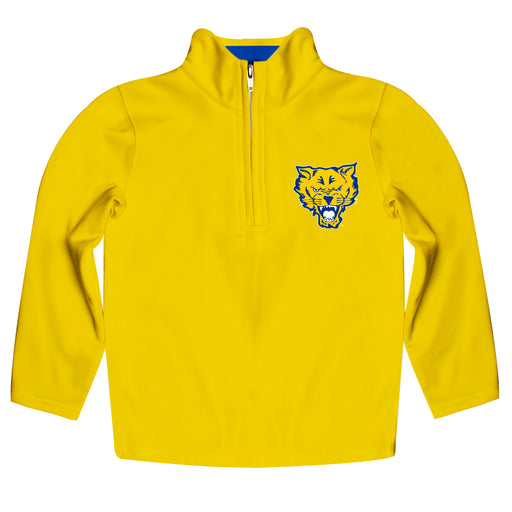 Fort Valley State Wildcats Vive La Fete Logo and Mascot Name Womens Gold Quarter Zip Pullover