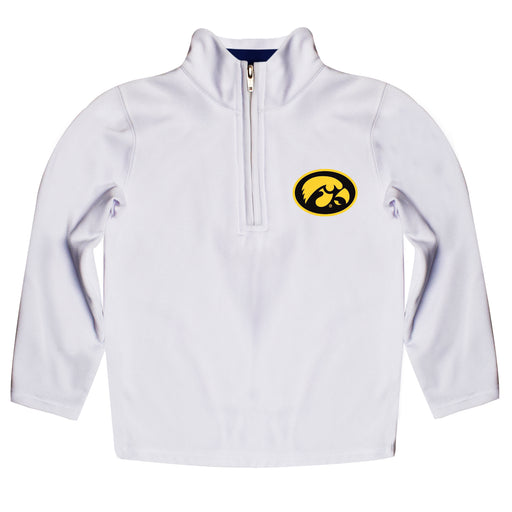 Iowa Hawkeyes Vive La Fete Logo and Mascot Name Womens White Quarter Zip Pullover