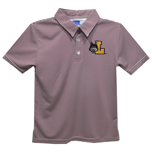 Loyola University Chicago Ramblers Embroidered Maroon Stripes Short Sleeve Polo Box Shirt