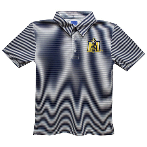 Murray State Racers Embroidered Navy Stripes Short Sleeve Polo Box Shirt