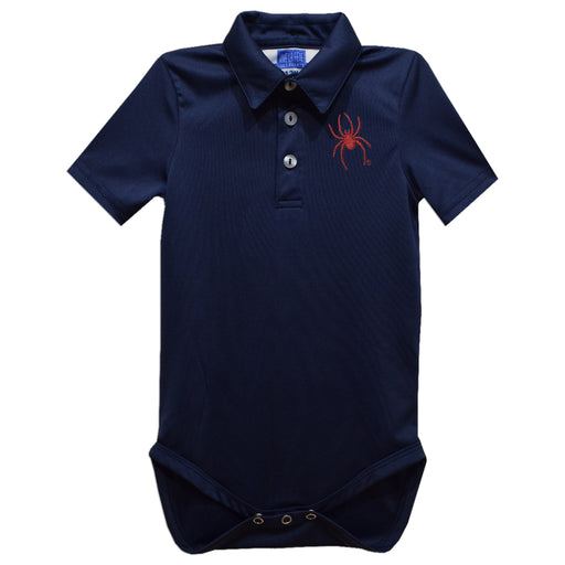 University of Richmond Spiders Embroidered Navy Solid Knit Boys Polo Bodysuit