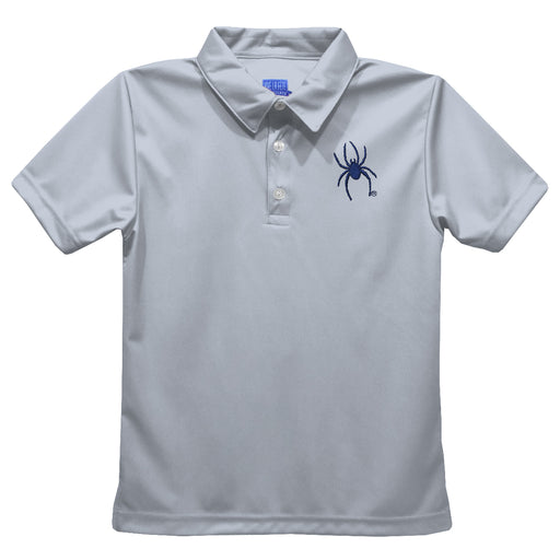 University of Richmond Spiders Embroidered Gray Short Sleeve Polo Box Shirt