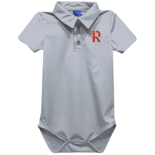 Rose Hulman Fightin' Engineers Embroidered Gray Solid Knit Boys Polo Bodysuit