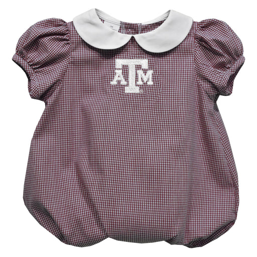 Texas A&M Aggies Embroidered Maroon Girls Baby Bubble Short Sleeve