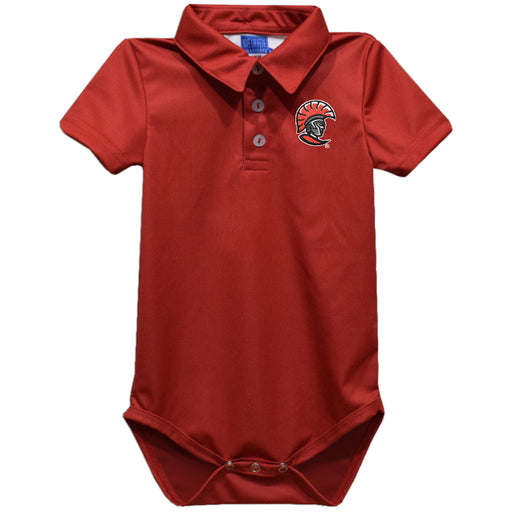 Tampa Spartans Embroidered Red Solid Knit Boys Polo Bodysuit