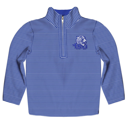 Tennessee State Tigers Embroidered Royal Stripes Quarter Zip Pullover