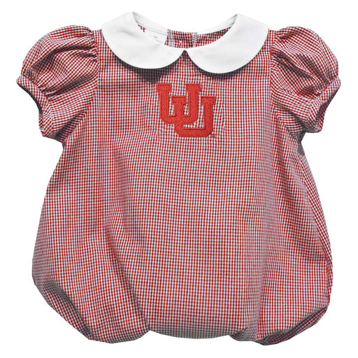University of Utah Utes Embroidered Red Cardinal Girls Baby Bubble Short Sleeve