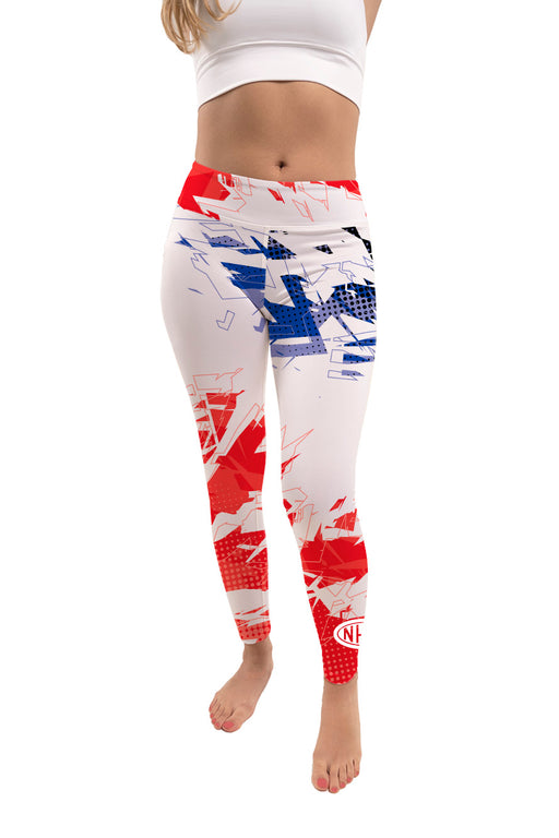 NHRA Officially Licensed by Vive La Fete Abstract Gradient White Red Blue Youth Leggings