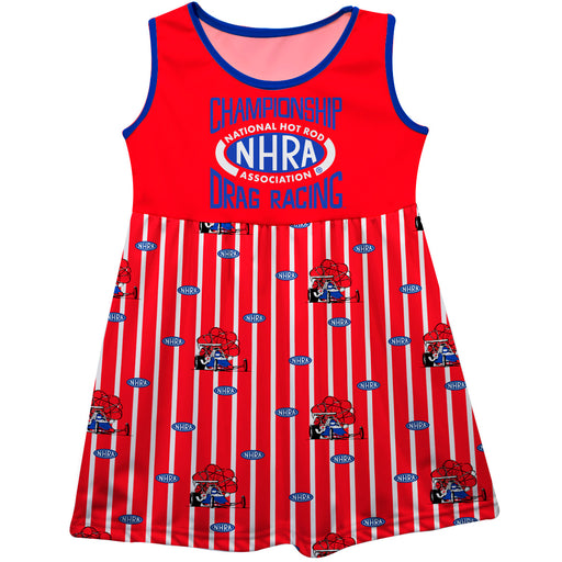 NHRA Officially Licensed by Vive La Fete Repeat Print Red Tank Dress