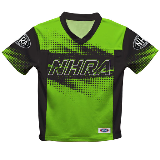 NHRA Officially Licensed by Vive La Fete Halftones Green & Black Football Jersey