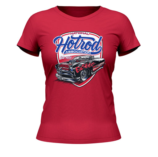 NHRA Officially Licensed by Vive La Fete Hotrod Vintage Red Women T-Shirt