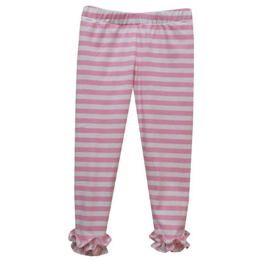 Light Pink Stripe Knit Girls Ruffle Pant