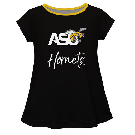 Alabama State Hornets Vive La Fete Girls Game Day Short Sleeve Black Top with School Logo and Name - Vive La Fête - Online Apparel Store