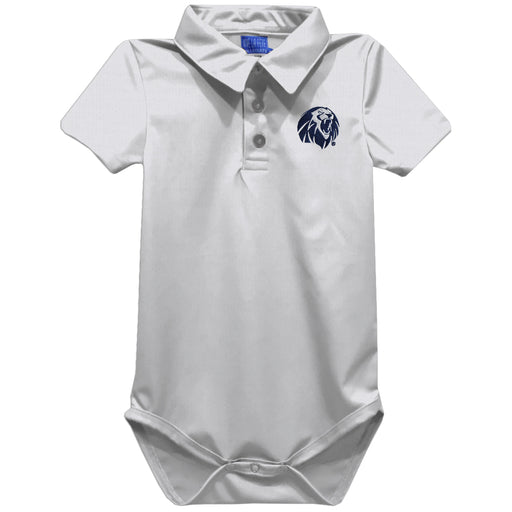 University of Arkansas at Fort Smith Lions Embroidered White Solid Knit Polo Onesie