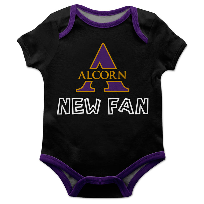 Alcorn State University Braves Vive La Fete Infant Game Day Black Short Sleeve Onesie New Fan Logo and Mascot Bodysuit - Vive La Fête - Online Apparel Store