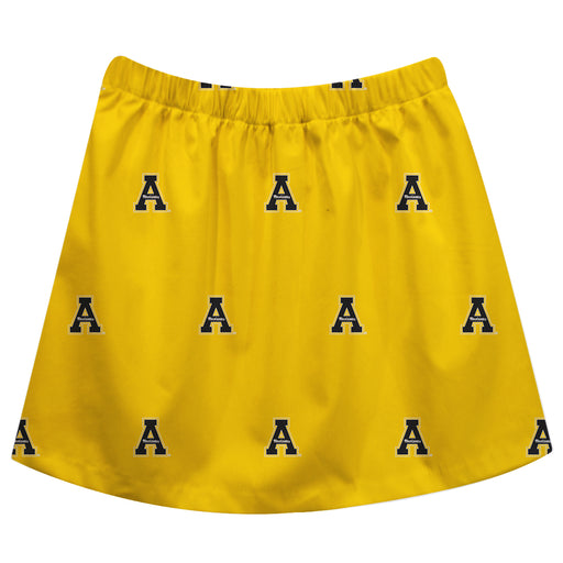 Appalachian State Mountaineers Gold Skirt All Over Logo - Vive La Fête - Online Apparel Store