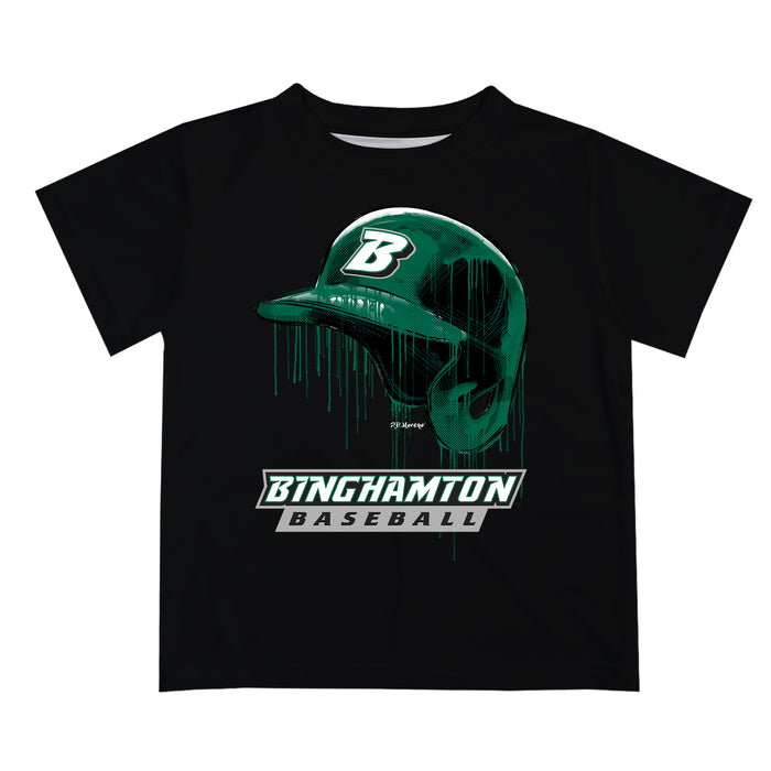 Binghamton University Bearcats Original Dripping Ball Black T-Shirt by Vive La Fete
