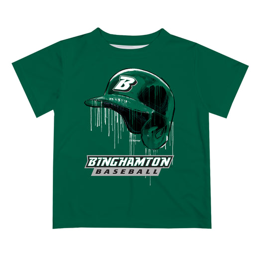 Binghamton University Bearcats Original Dripping Baseball Hat Green T-Shirt by Vive La Fete