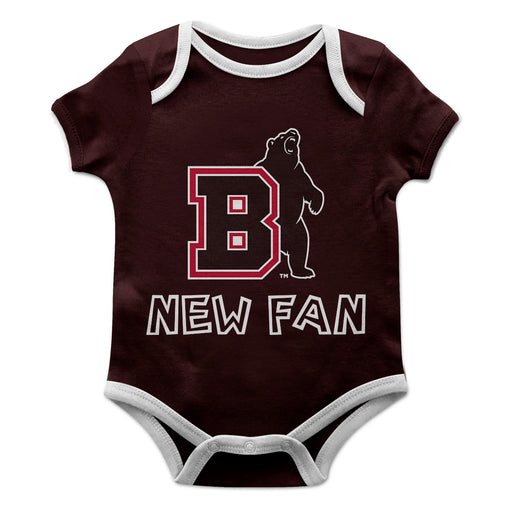 Brown University Bears Vive La Fete Infant Game Day Brown Short Sleeve Onesie New Fan Logo and Mascot Bodysuit