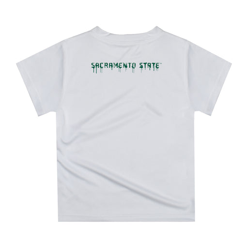 Sacramento State Hornets Original Dripping Football White T-Shirt by Vive La Fete - Vive La Fête - Online Apparel Store