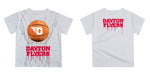 Dayton Flyers Original Dripping Basketball Navy T-Shirt by Vive La Fete - Vive La Fête - Online Apparel Store