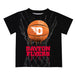 Dayton Flyers Original Dripping Basketball Black T-Shirt by Vive La Fete
