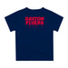 Dayton Flyers Original Dripping Basketball Navy T-Shirt by Vive La Fete - Vive La Fête - Online Apparel Store