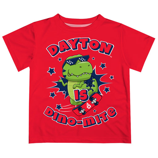 University of Dayton Flyers Vive La Fete Dino-Mite Boys Game Day Red Short Sleeve Tee