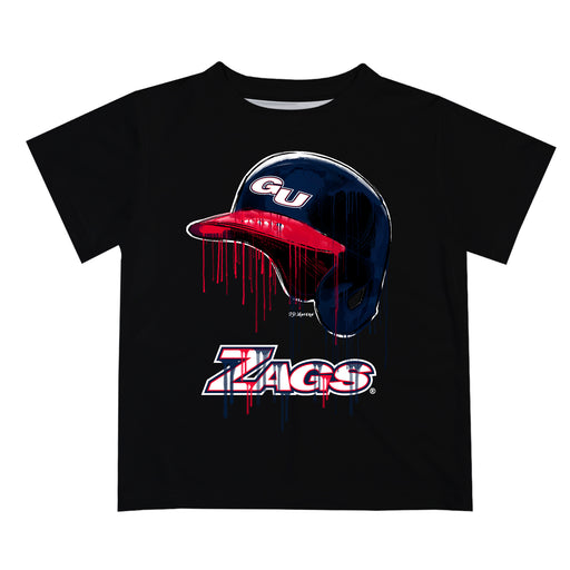 Louisiana State University Tigers Original Dripping Baseball Helmet Black T-Shirt by Vive La Fete