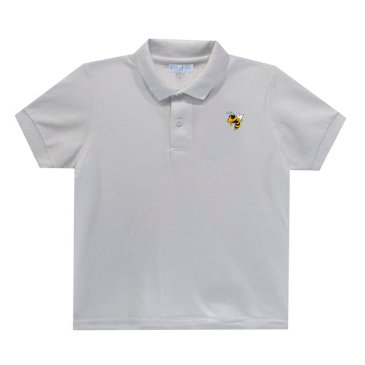 Georgia Tech Embroidered  White Polo Box Shirt Short Sleeve - Vive La Fête - Online Apparel Store