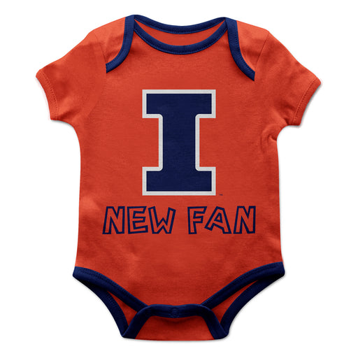 Illinois Fighting Illini Vive La Fete Infant Game Day Orange Short Sleeve Onesie New Fan Logo and Mascot Bodysuit