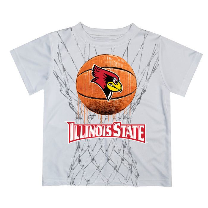 Illinois State University Redbirds Original Dripping Ball White T-Shirt by Vive La Fete