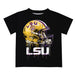 Louisiana State Tigers Original Dripping Football Helmet Black T-Shirt by Vive La Fete