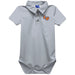 Lincoln University Lions LU Embroidered Gray Solid Knit Polo Onesie