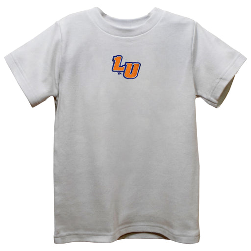 Lincoln University Lions LU Embroidered White Short Sleeve Boys Tee Shirt