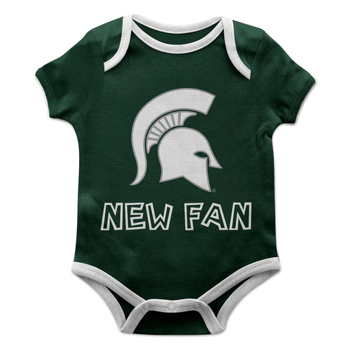 Michigan State Spartans Vive La Fete Infant Game Day Green Short Sleeve Onesie New Fan Logo and Mascot Bodysuit