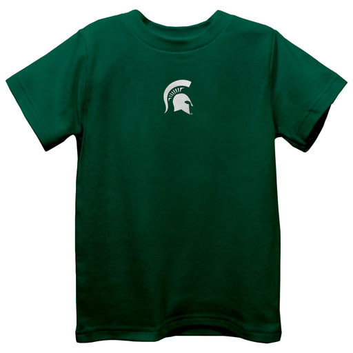 Michigan State Spartans Embroidered Hunter Green knit Short Sleeve Boys Tee Shirt