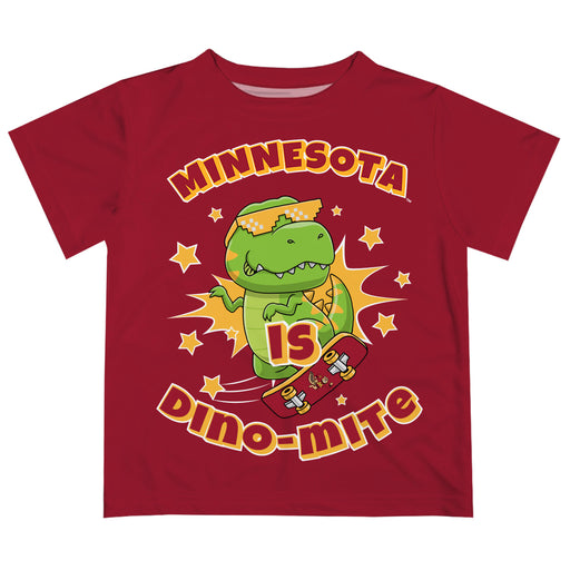 Minnesota Golden Gophers Vive La Fete Dino-Mite Boys Game Day Maroon Short Sleeve Tee