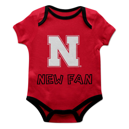University of Nebraska Huskers Vive La Fete Infant Game Day Red Short Sleeve Onesie New Fan Logo and Mascot Bodysuit