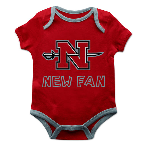 Nicholls State Colonels Vive La Fete Infant Game Day Red Short Sleeve Onesie New Fan Logo and Mascot Bodysuit