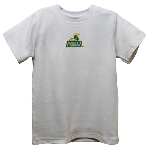 Norfolk State Spartans Embroidered White Short Sleeve Boys Tee Shirt