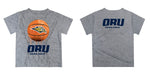 Oral Roberts University Golden Eagles Dripping Basketball Gray T-Shirt by Vive La Fete - Vive La Fête - Online Apparel Store