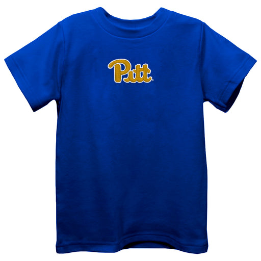 Pittsburgh Panthers UP Embroidered Royal knit Short Sleeve Boys Tee Shirt