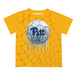 Pittsburgh Panthers UP Original Dripping Soccer Gold T-Shirt by Vive La Fete